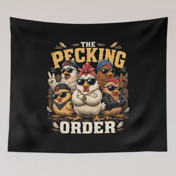 Item preview, The Pecking Order – Funny Chicken Gang | Cute Farm Animal Attitude designed and sold by RJACreative.