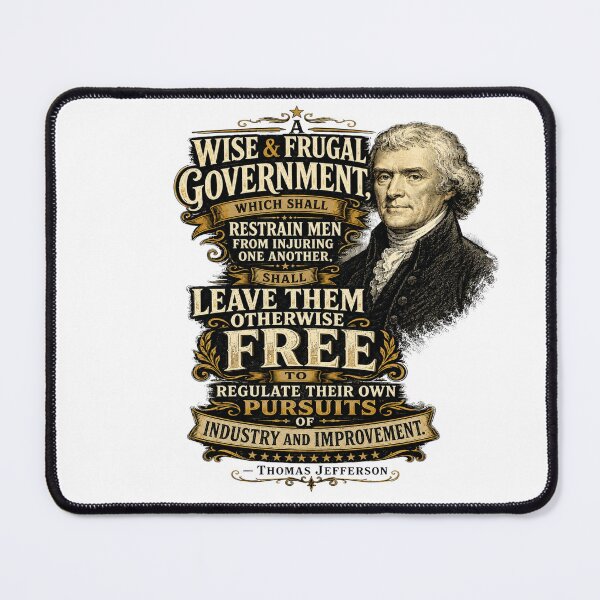 Item preview, Thomas Jefferson Wise and Frugal Government Quote Design designed and sold by extrisiceye.
