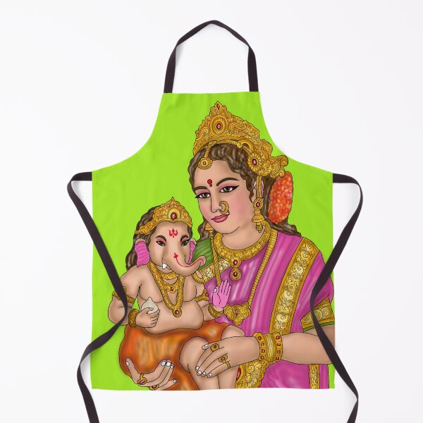 Item preview, Ganesha and Parvati Artwork | Divine Mother and Son Hindu Digital Illustration designed and sold by Harshit_Digital_Arts.