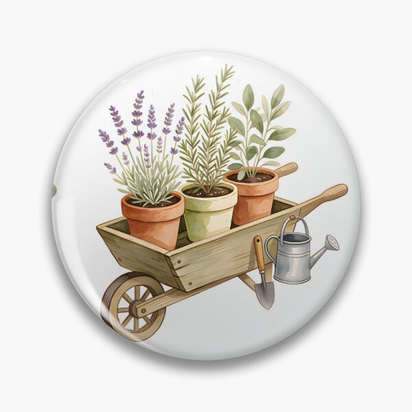 Item preview, Vintage Garden Cart Botanical Watercolor Illustration designed and sold by Spirit of Siam.
