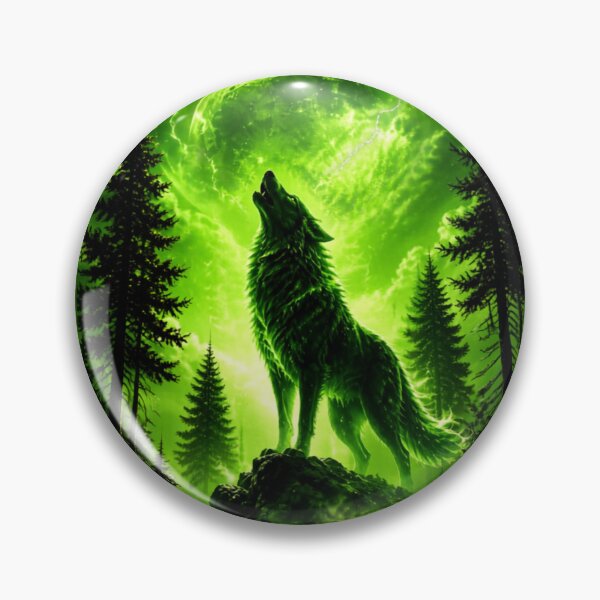 Item preview, Neon Green Wolf | Futuristic Wild Animal Glow Art | Cyber Fantasy Predator Design designed and sold by DervoTeck2767.