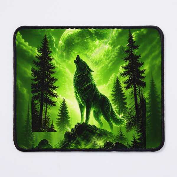 Item preview, Neon Green Wolf | Futuristic Wild Animal Glow Art | Cyber Fantasy Predator Design designed and sold by DervoTeck2767.