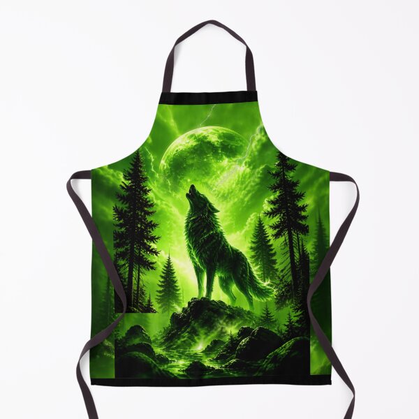 Item preview, Neon Green Wolf | Futuristic Wild Animal Glow Art | Cyber Fantasy Predator Design designed and sold by DervoTeck2767.
