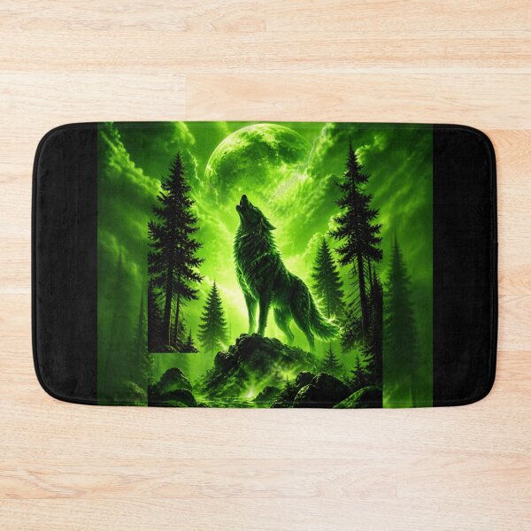 Item preview, Neon Green Wolf | Futuristic Wild Animal Glow Art | Cyber Fantasy Predator Design designed and sold by DervoTeck2767.