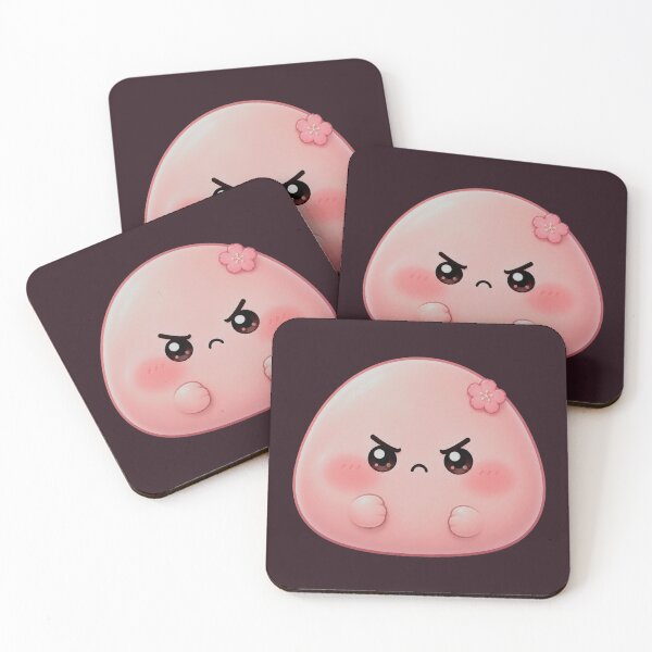 Item preview, Angry Pink Mochi Kawaii Character designed and sold by ImagenFusionP.