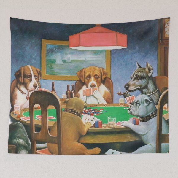 Item preview, Dogs Playing Poker by Cassius Marcellus Coolidge - Vintage Dogs Playing Poker Illustration for Dog Lovers designed and sold by RickE.