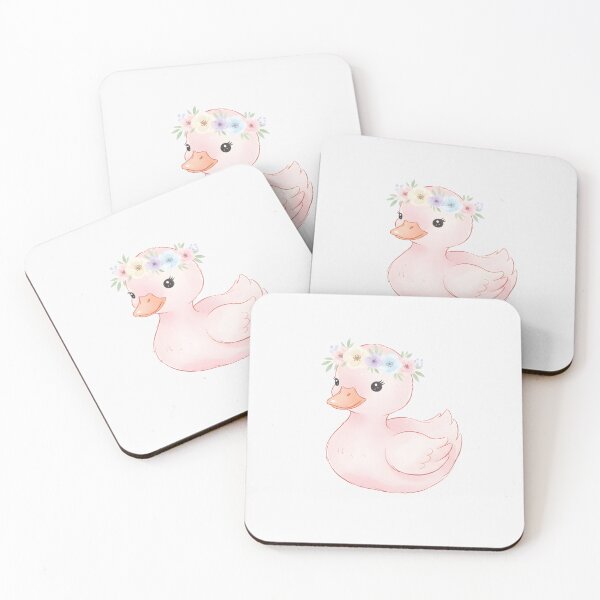 Item preview, Cute Pink Duck with Floral Crown designed and sold by naragon4289.