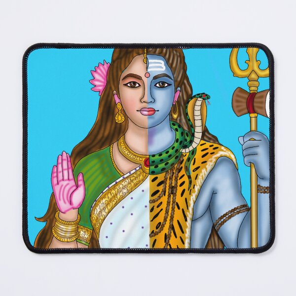 Item preview, Ardhanarishvara Artwork | Divine Shiva Shakti Digital Painting Illustration designed and sold by Harshit_Digital_Arts.