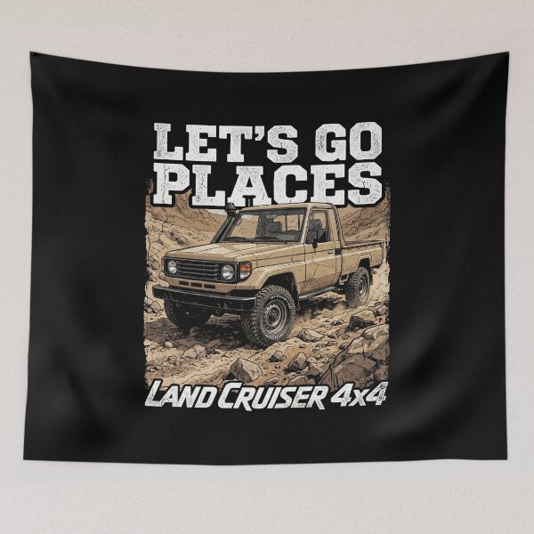 Item preview, Land Cruiser 70 Series Let's Go Places Pick Up Truck 4x4 Off-Road Tan designed and sold by Off-Road-Zone.