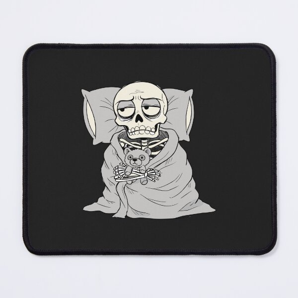 Item preview, Funny Exhausted Skeleton In Bed Insomnia Relatable Meme designed and sold by Cipher & Soul.