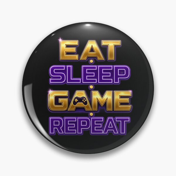 Item preview, Eat • Sleep • Game • Repeat | Neon Purple & Gold Gamer Typography designed and sold by I Sell Stuff.