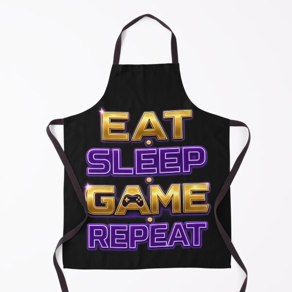 Item preview, Eat • Sleep • Game • Repeat | Neon Purple & Gold Gamer Typography designed and sold by I Sell Stuff.