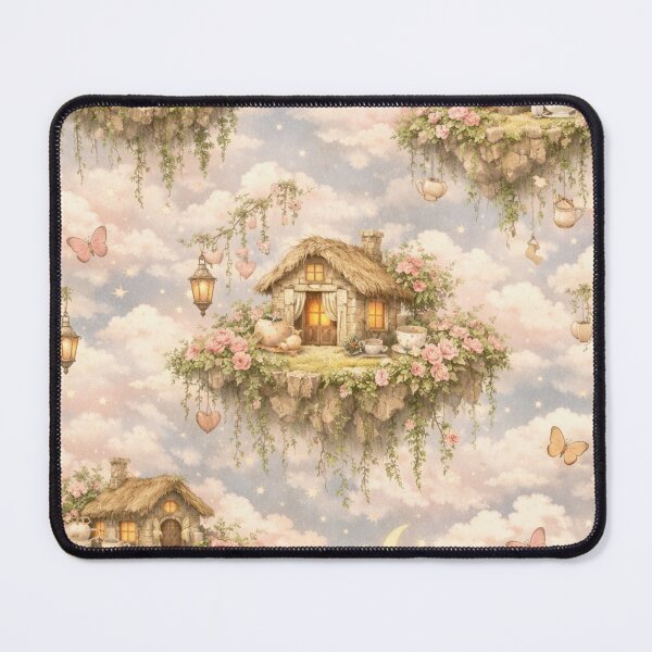 Item preview, Cloud Garden Whispers – Dreamy Cottagecore Seamless Pattern designed and sold by Shadowframe Studios.