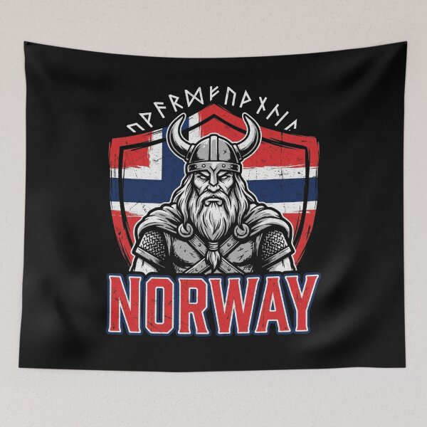 Item preview, Norway Viking Pride With Flag Shield Heritage Roots designed and sold by FreshVibe Prints.