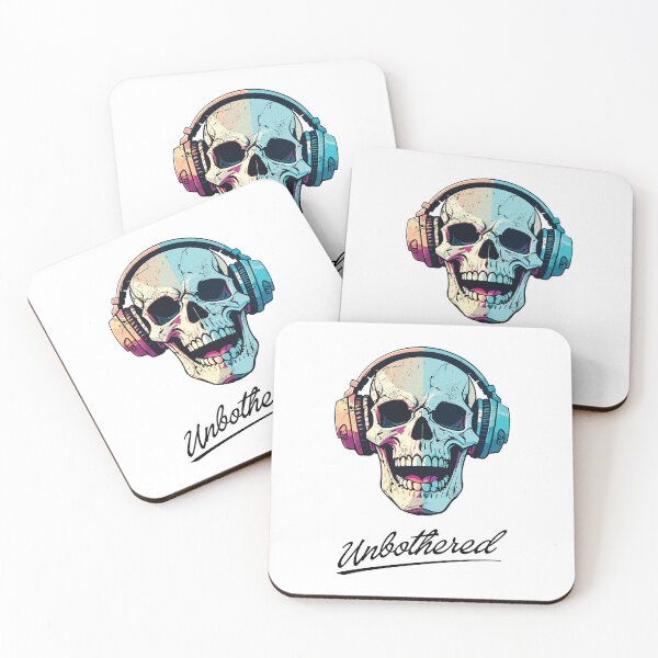 Item preview, Unbothered Skull and Headphones designed and sold by threadsjam.