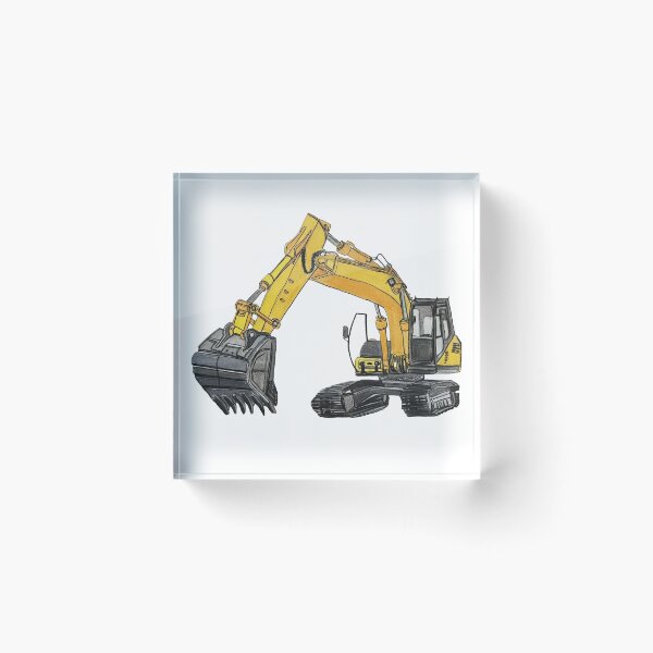 Item preview, Hand Drawn Excavator designed and sold by Lena Draws.
