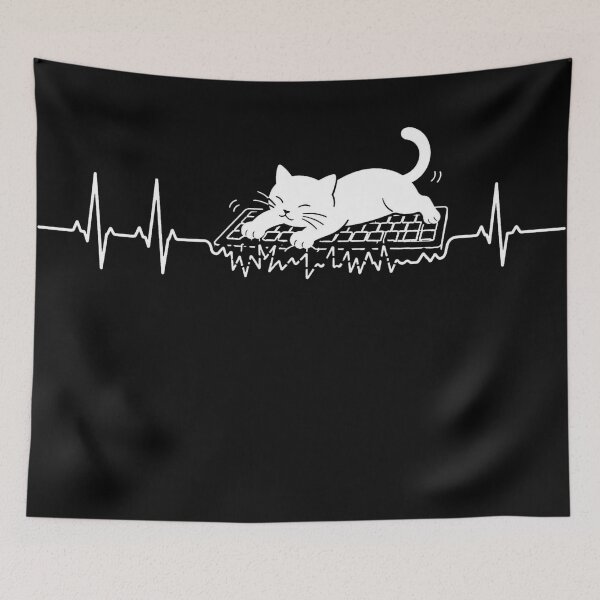 Item preview, ❤️ HEARTBEAT COLLECITON ❤️ - Interrupted by Keyboard Cat - for darker backgrounds designed and sold by WheelieGdArt.