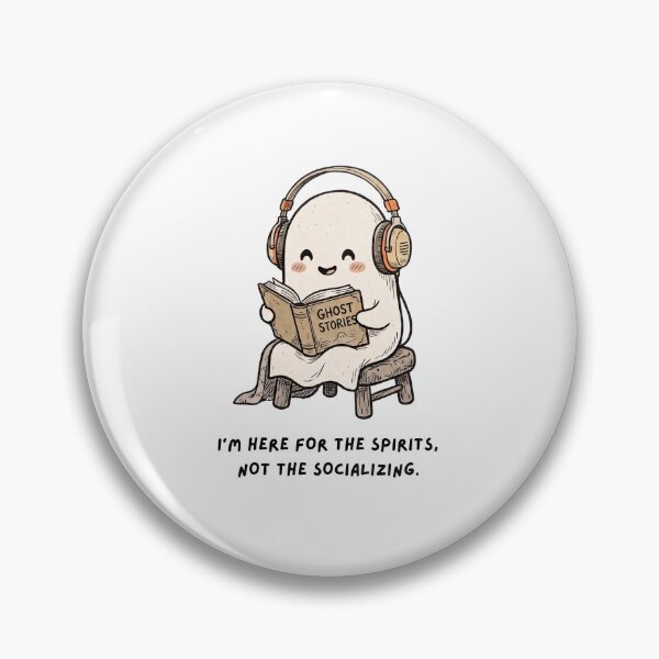 Item preview, Cute Ghost Reading Book with Headphones Spooky Introvert Design designed and sold by Ink & Void Co..
