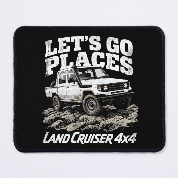 Item preview, Land Cruiser 70 Series Let's Go Places Pick Up Crew Cab style [Black Shirt Only] designed and sold by Off-Road-Zone.