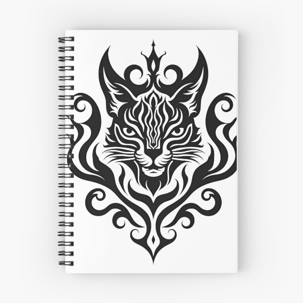 Item preview, Bold Tribal Black Cat Head Tattoo Flash designed and sold by Qubivibe.