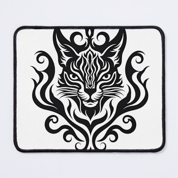 Item preview, Bold Tribal Black Cat Head Tattoo Flash designed and sold by Qubivibe.