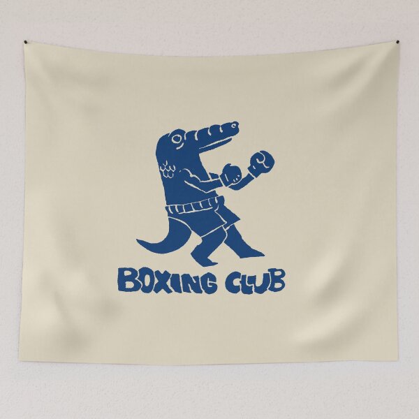 Item preview, Crocodile Boxing Club Hand Drawn Linocut Illustration designed and sold by RNASstuff.