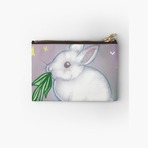 Item preview, Sweet White Bunny Rabbit Eating Green Grass Sketch designed and sold by GloomWild.