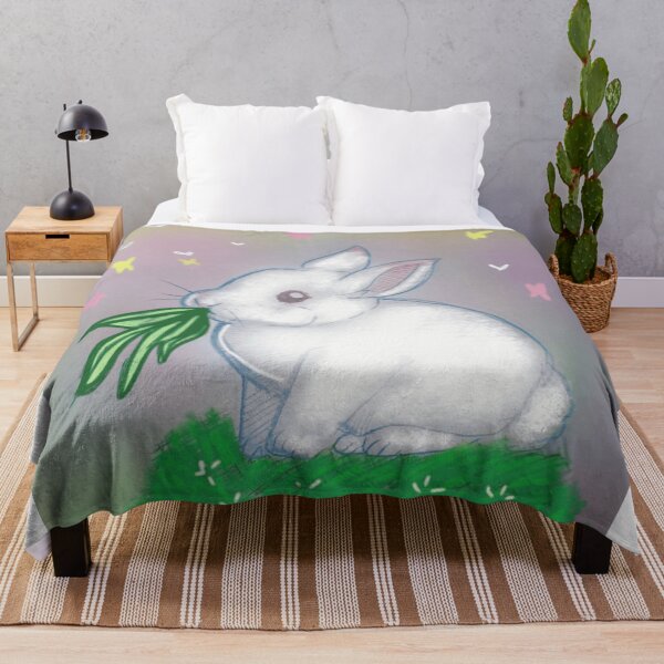 Aperçu de l'œuvre Sweet White Bunny Rabbit Eating Green Grass Sketch créée et vendue par GloomWild.