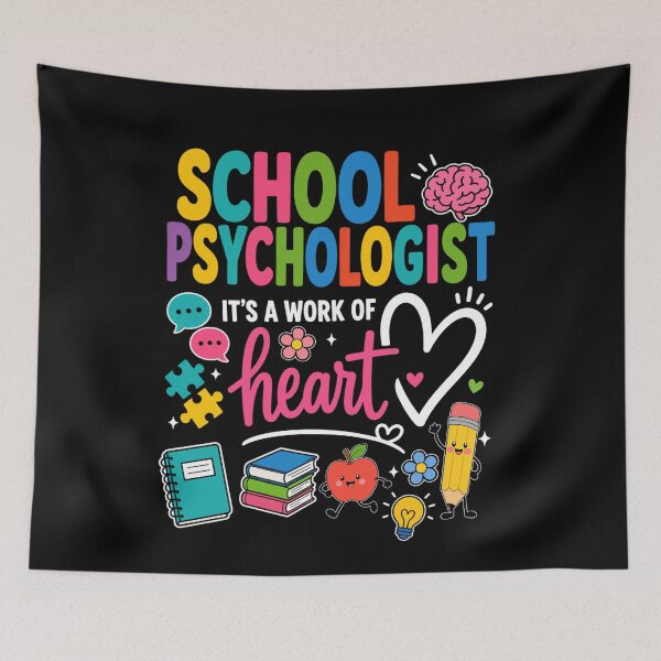 Item preview, School Psychologist Work Of Heart Student Support Pride designed and sold by FreshVibe Prints.