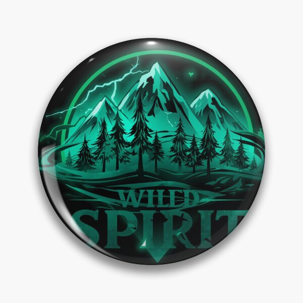Item preview, Wild Spirit Dark Neon Green Logo | Mountain Forest Nature Adventure Design | Outdoor emblem designed and sold by DervoTeck2767.