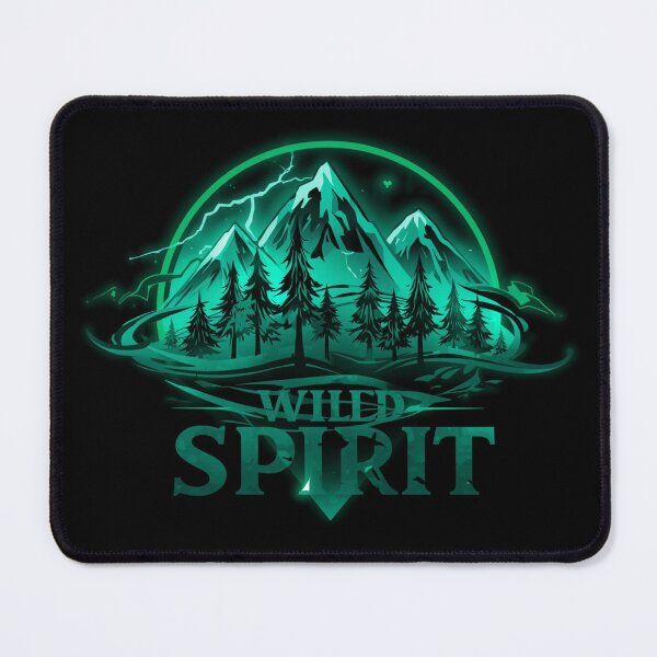 Item preview, Wild Spirit Dark Neon Green Logo | Mountain Forest Nature Adventure Design | Outdoor emblem designed and sold by DervoTeck2767.
