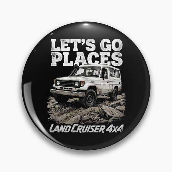 Item preview, "Let's Go Places" Land Cruiser 70 Troopy Retro 4x4 [Black Shirt Only] designed and sold by Off-Road-Zone.