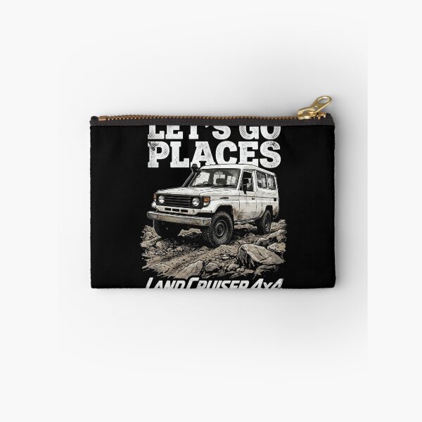 Item preview, "Let's Go Places" Land Cruiser 70 Troopy Retro 4x4 [Black Shirt Only] designed and sold by Off-Road-Zone.