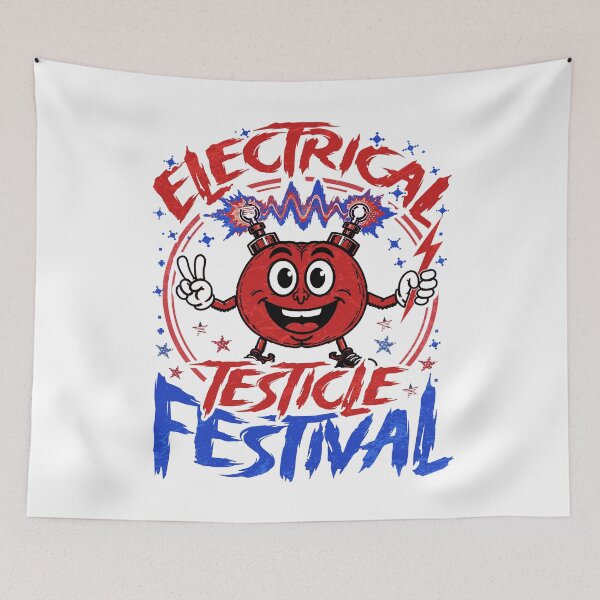 Item preview, Festival de Testículos Eléctricos Retro Voltaje designed and sold by elongatedjazz.
