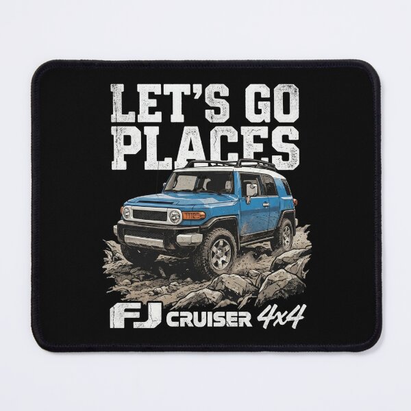 Item preview, Let's Go Places FJ Cruiser Blue Retro 4x4 Offroad [Black Shirt Only] designed and sold by Off-Road-Zone.