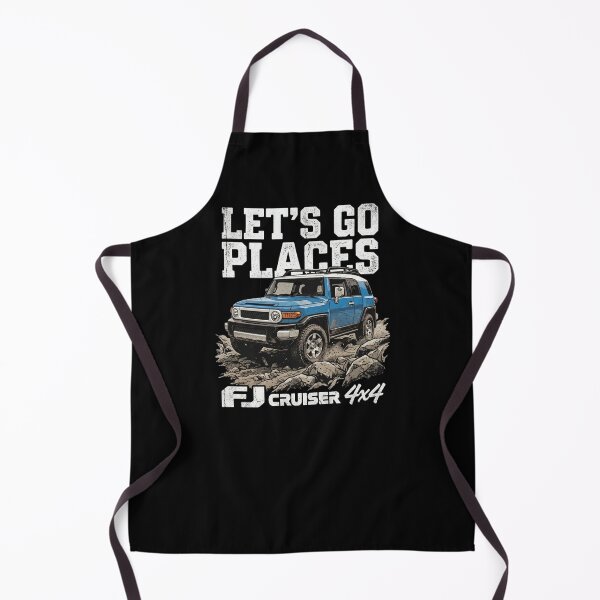 Artikelvorschau, Let's Go Places FJ Cruiser Blau Retro 4x4 Offroad [Nur schwarzes Shirt] entworfen und verkauft von Off-Road-Zone.