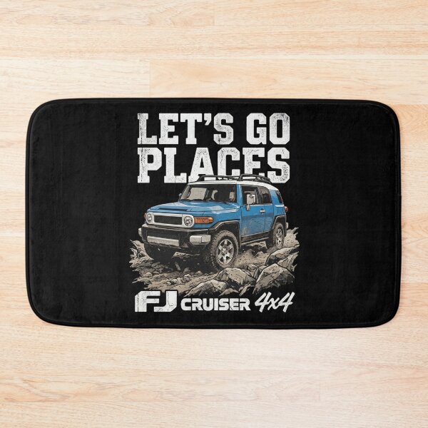 Item preview, Let's Go Places FJ Cruiser Blue Retro 4x4 Offroad [Black Shirt Only] designed and sold by Off-Road-Zone.