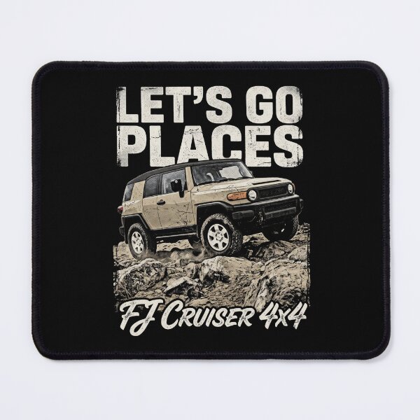 Item preview, Let's Go Places FJ Cruiser Tan Retro 4x4 Offroad [Black Shirt Only] designed and sold by Off-Road-Zone.