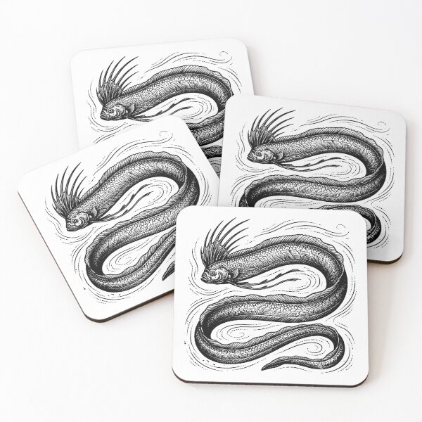 Item preview, Vintage Woodcut Oarfish Illustration designed and sold by DuckOddity.