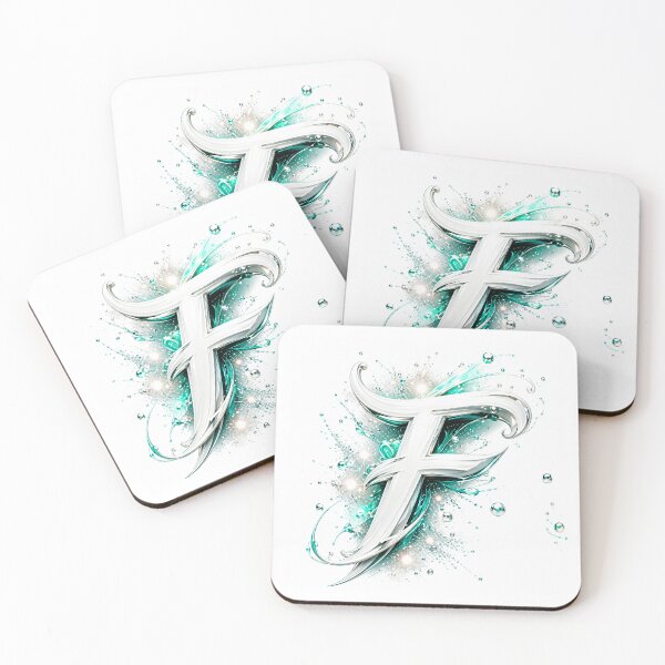 Item preview, Aetherbrush Manga Glyphs The Mystic Silver Letter F designed and sold by BlissBlvdShop.
