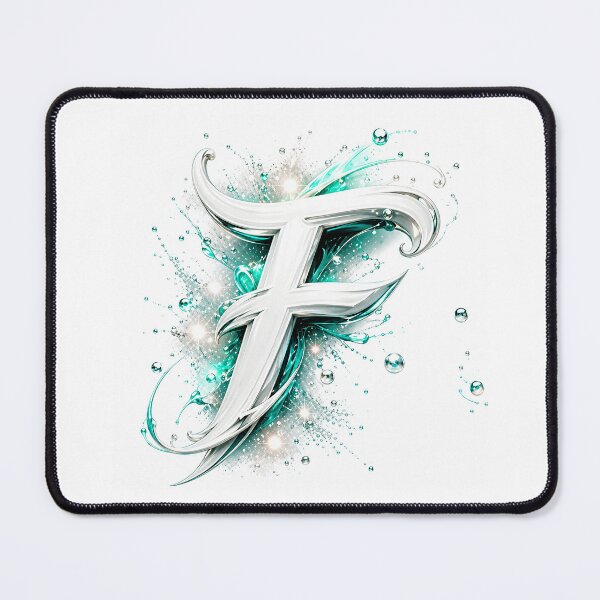 Item preview, Aetherbrush Manga Glyphs The Mystic Silver Letter F designed and sold by BlissBlvdShop.