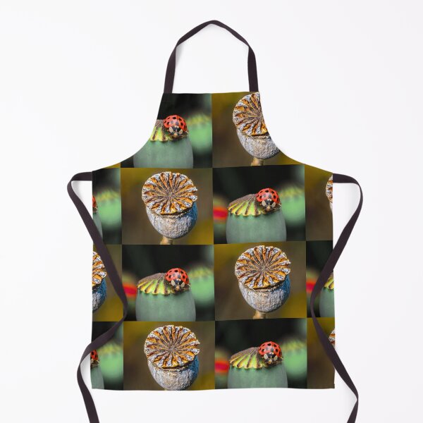 Item preview, Whimsical Ladybug and Poppy Flower Botanical Pattern designed and sold by JurateArt-DK.