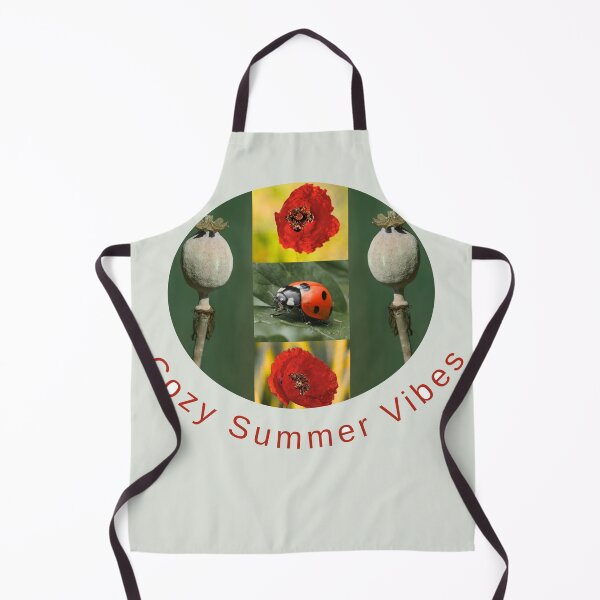 Item preview, Cozy Summer Vibes Ladybug and Poppy Flower Pattern designed and sold by JurateArt-DK.