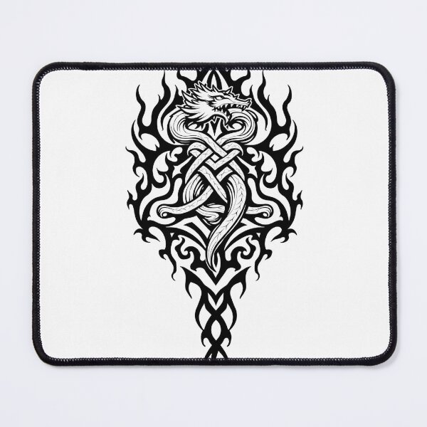 Item preview, Celtic Knot Dragon Tribal Tattoo Flash designed and sold by Qubivibe.