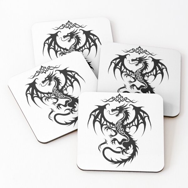 Item preview, Celtic Knot Dragon Tribal Tattoo Flash designed and sold by Qubivibe.