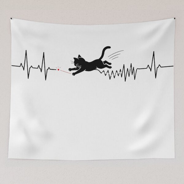 Item preview, ❤️ HEARTBEAT COLLECITON ❤️ - Heartbeat Cat - Interrupted by Laser Pointer designed and sold by WheelieGdArt.