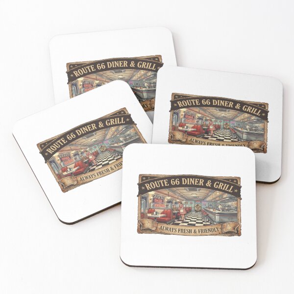 Item preview, Vintage Route 66 Diner & Grill Poster designed and sold by Normandy Road Heritage.