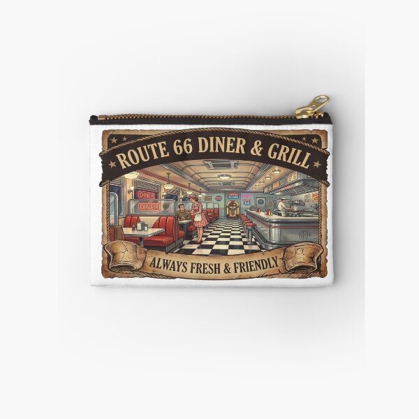 Item preview, Vintage Route 66 Diner & Grill Poster designed and sold by Normandy Road Heritage.