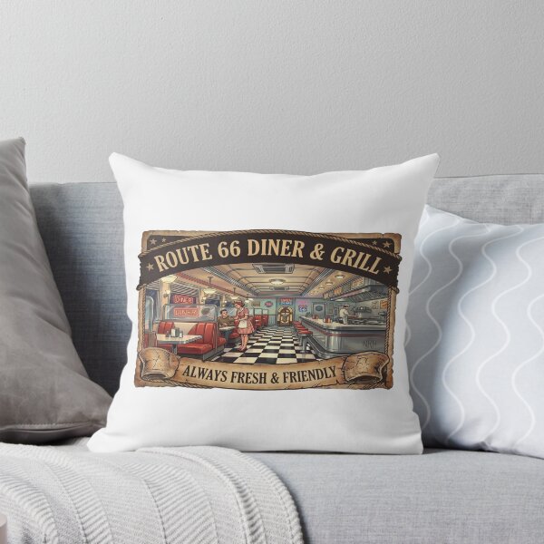 Item preview, Vintage Route 66 Diner & Grill Poster designed and sold by Normandy Road Heritage.
