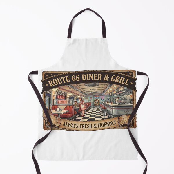 Item preview, Vintage Route 66 Diner & Grill Poster designed and sold by Normandy Road Heritage.